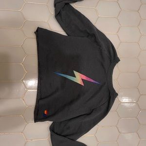 Aviator nation cropped crew neck